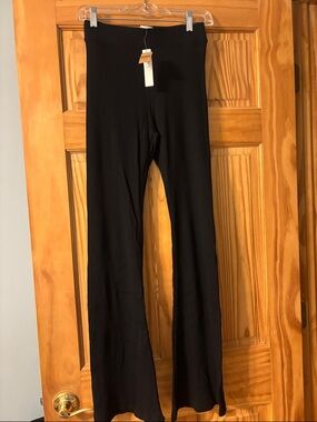 PINK Victoria's Secret Black Ribbed Boot Cut Pants